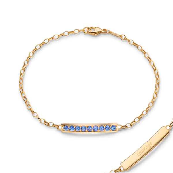 18K Pink Sapphire Courage Petite Poesy Bracelet